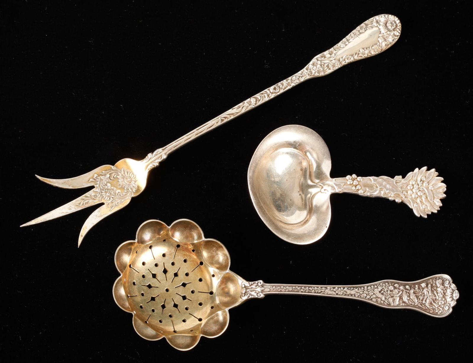 (3) INTERESTING STERLING SILVER SERVING PIECES (1 of 19)