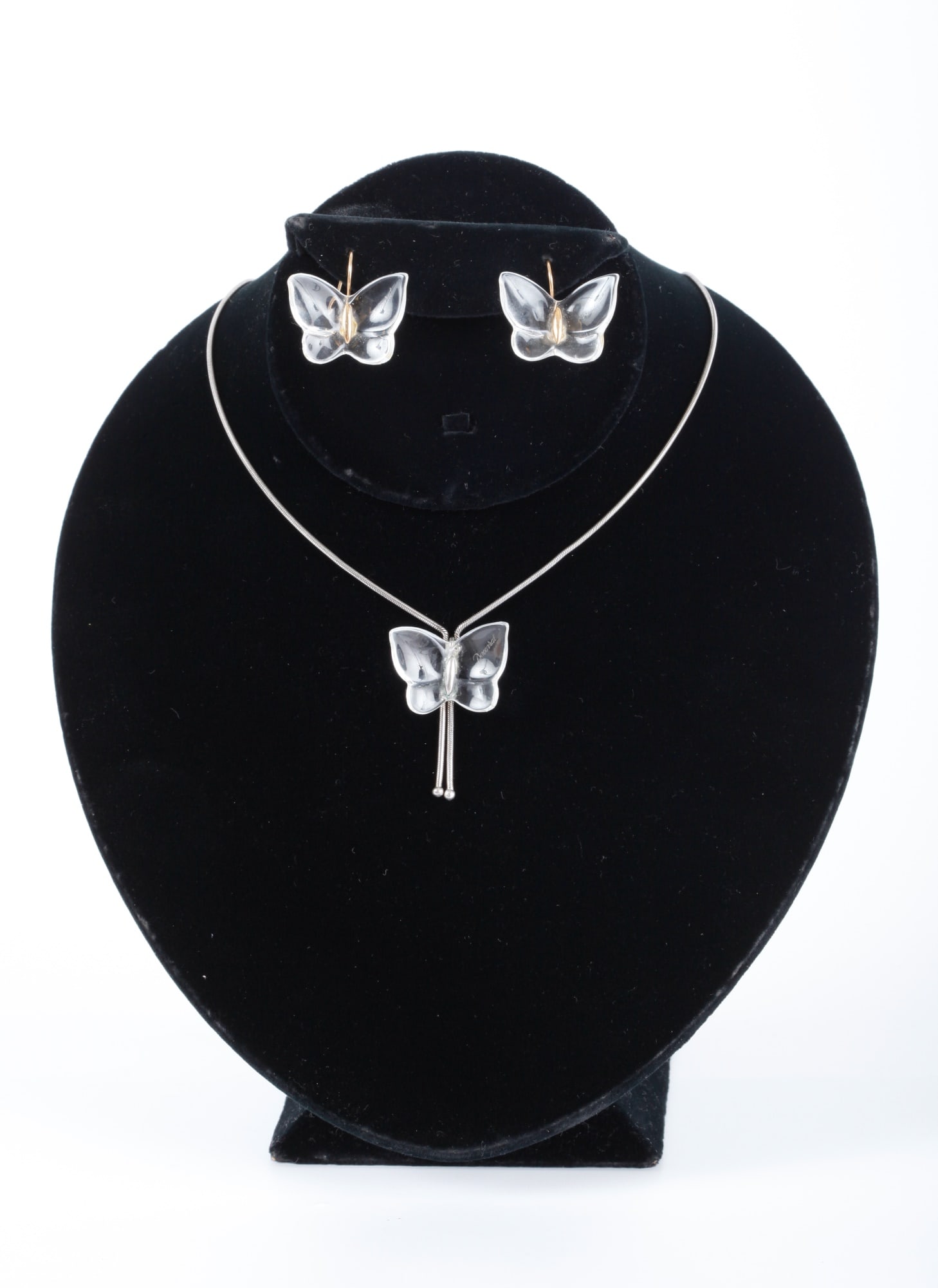 BACCARAT CRYSTAL & STERLING EARRING & NECKLACE SET (1 of 8)