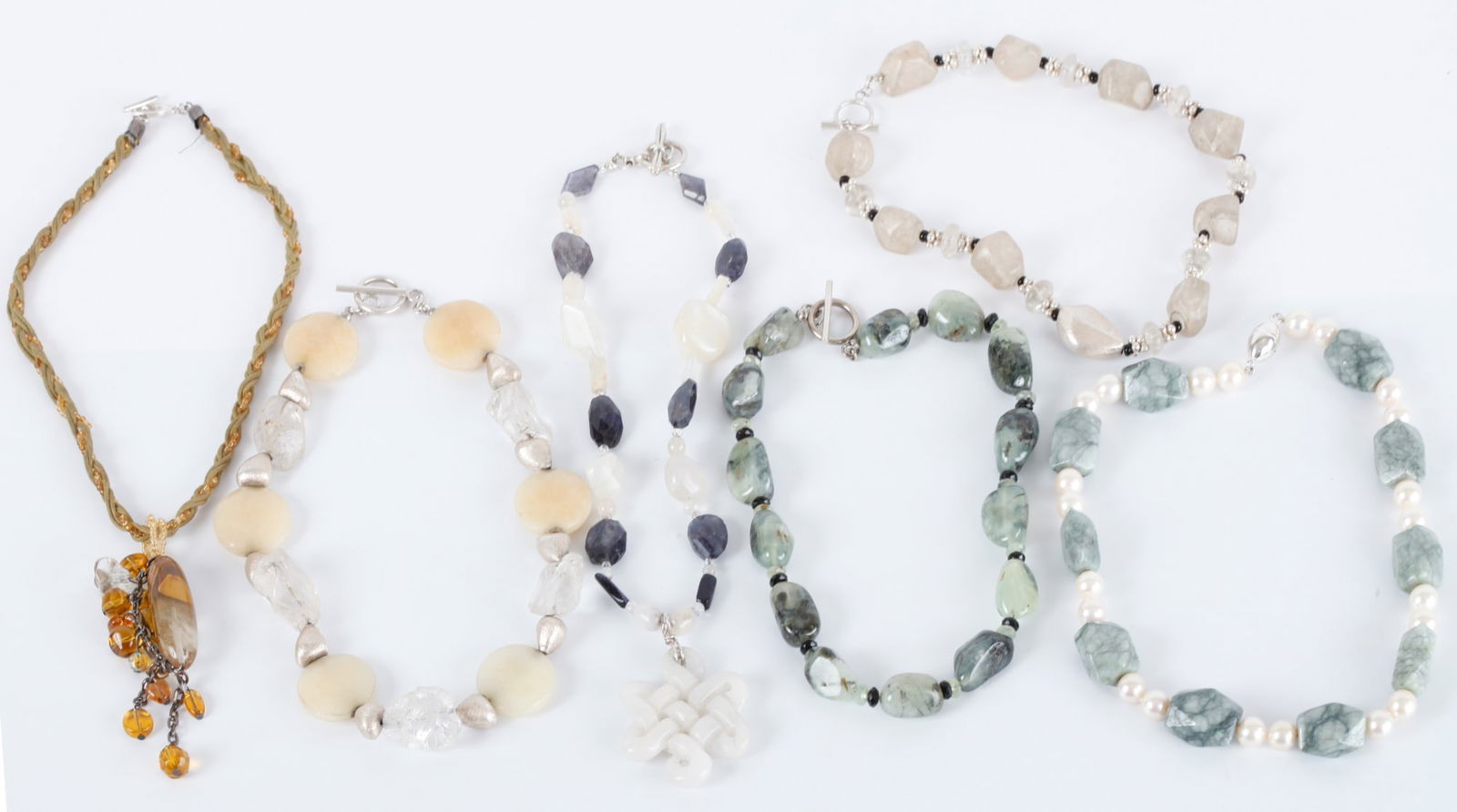 GROUPING OF POLISHED STONE NECKLACES (1 of 1)