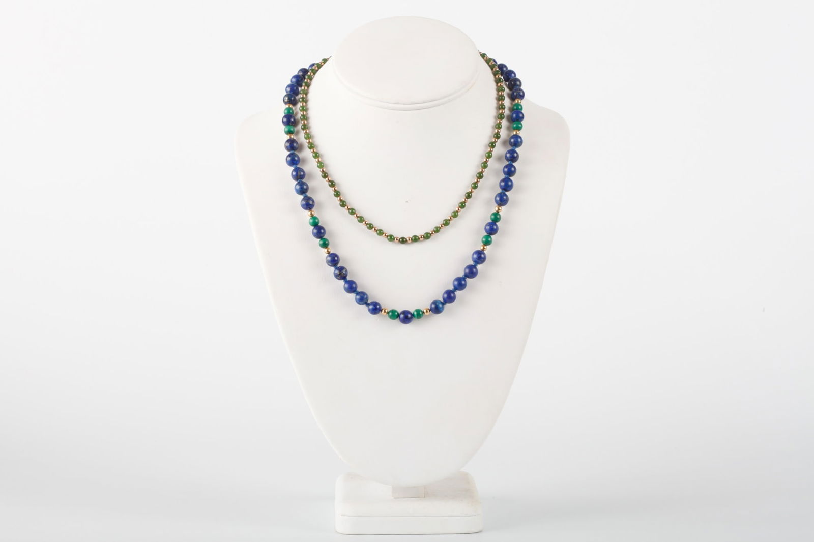 (2) GOLD PLATED and HARDSTONE NECKLACES (1 of 16)