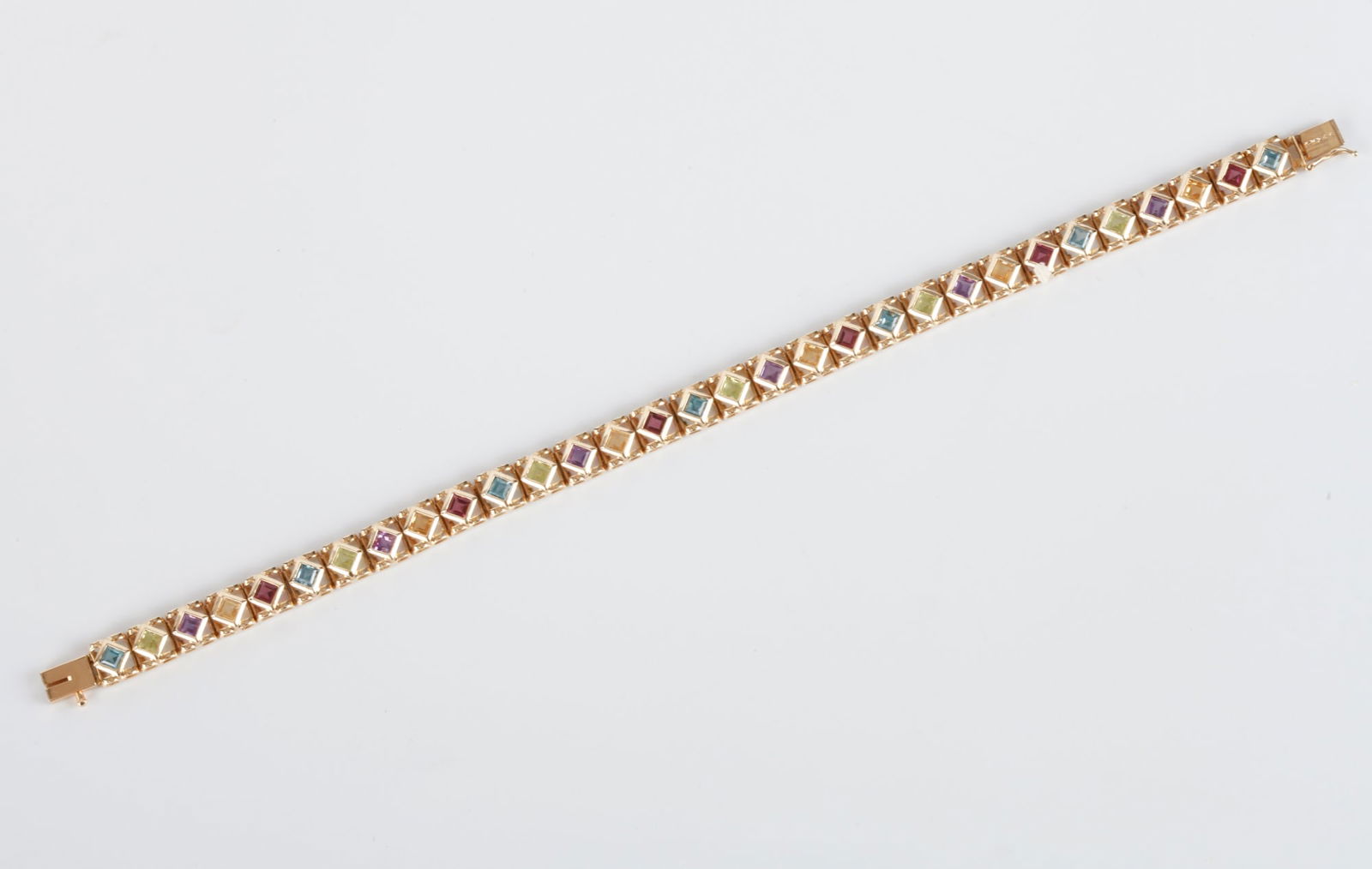 14k GOLD BRACELET SET with COLORFUL GEMSTONES (1 of 11)