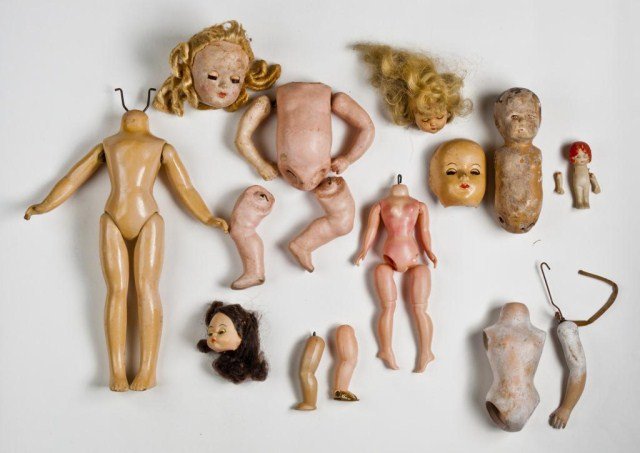 Lot of AS IS dolls - parts and pieces-: composition body ( head is marked Alexander ), etc