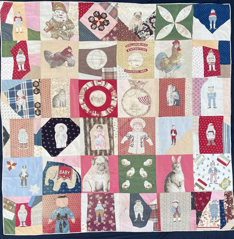 RARE EARLY LITHOGRAPHIC STORYBOOK QUILT (1 of 20)