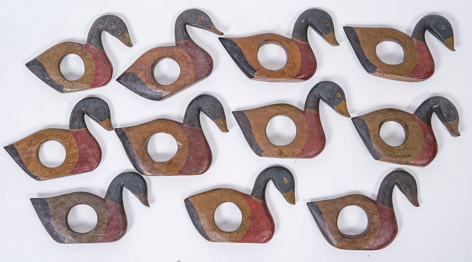 (12) HAND-CARVED & PAINTED DUCK NAPKIN HOLDERS (1 of 4)