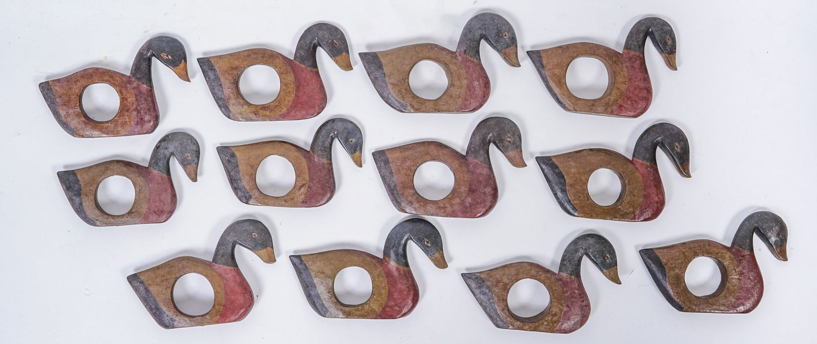 (12) HAND-CARVED & PAINTED DUCK NAPKIN HOLDERS (1 of 5)