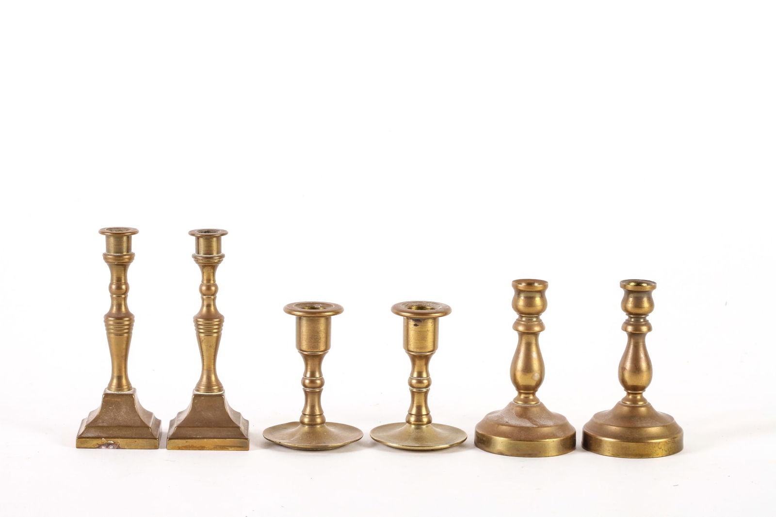 (3) PAIRS OF MINIATURE BRASS CANDLEHOLDERS (1 of 10)