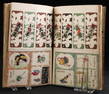 JAPANESE BOOK OF WOODBLOCK PRINTS, SIGNS, ETC.