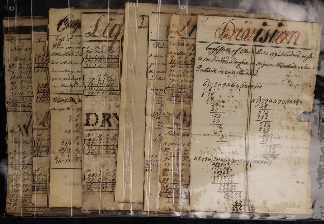 NINE PAGES FROM AN 18TH C. MATHEMATICS BOOK (1 of 15)