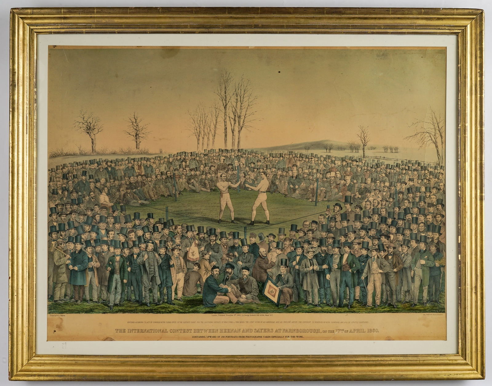 LARGE LITHOGRAPH OF HEENAN-SAYERS CONTEST (1 of 12)