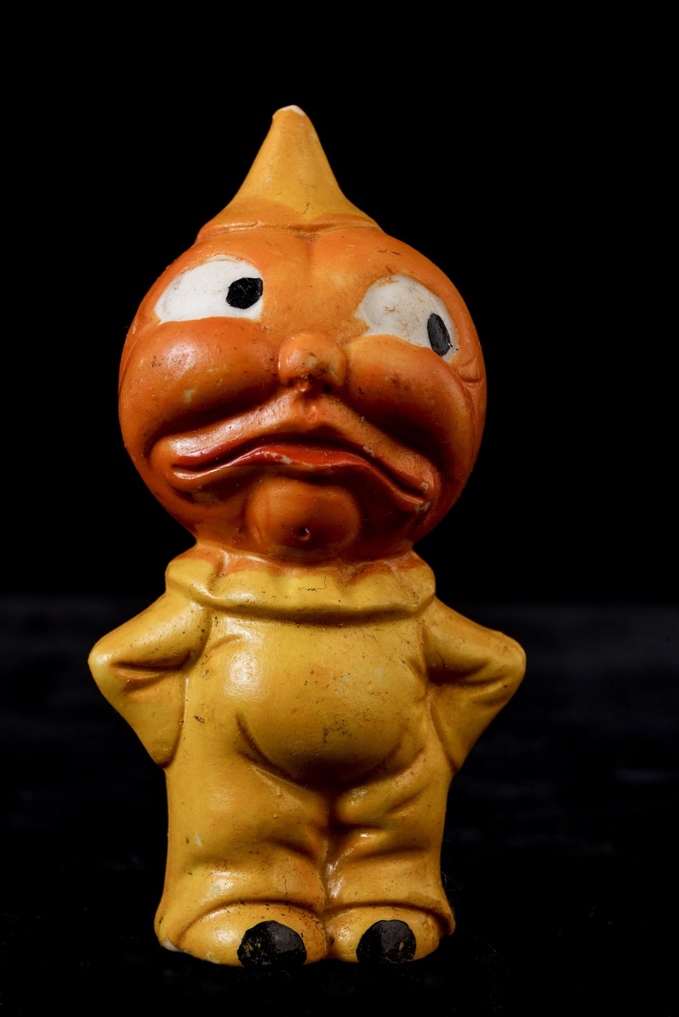 UNUSUAL VINTAGE BISQUE PUMPKIN HEAD FIGURE (1 of 7)