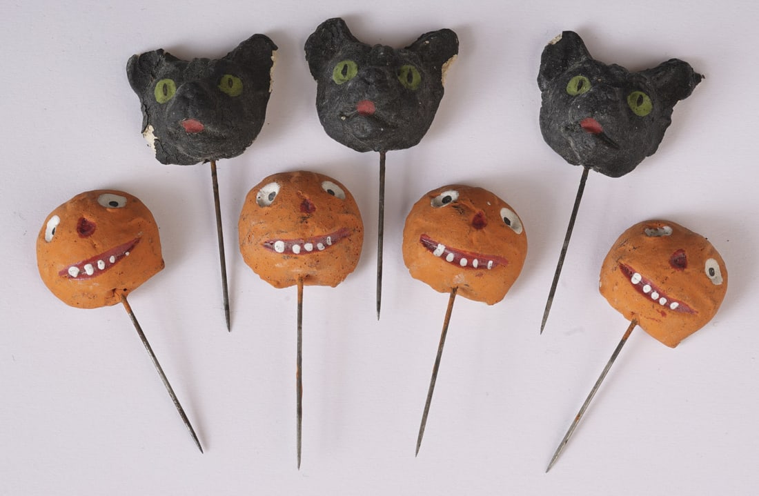 (7) VINTAGE HAND-MADE HALLOWEEN STICK PINS (1 of 7)