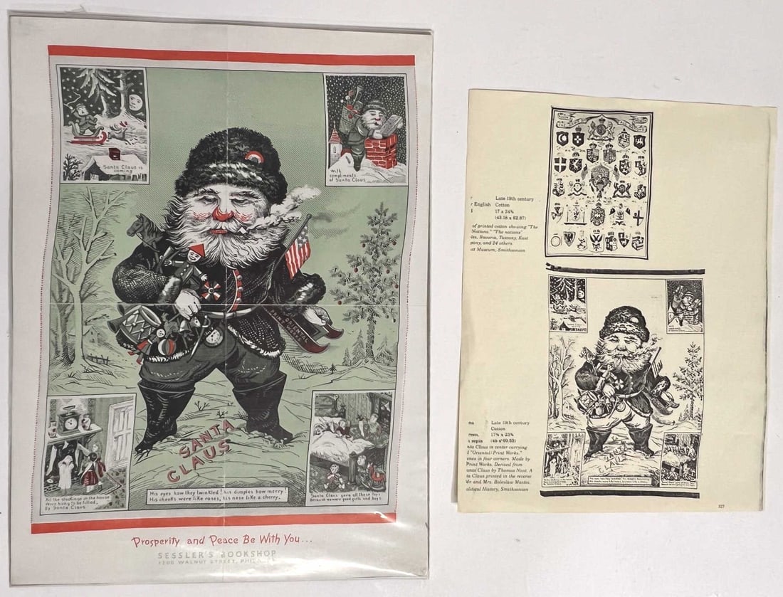THOMAS NAST PORTRAIT OF SANTA CLAUS PRINTED ON LINEN (1 of 6)