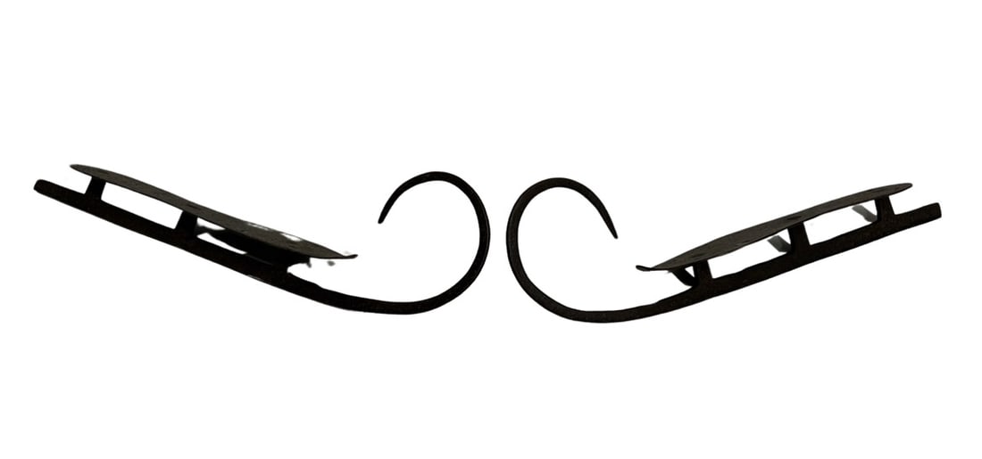 EARLY  19th C. HAND-FORGED IRON ICE SKATES (1 of 7)