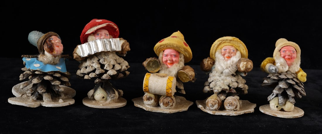 (5) VINTAGE GERMAN PINE CONE CHRISTMAS ORNAMENTS (1 of 15)