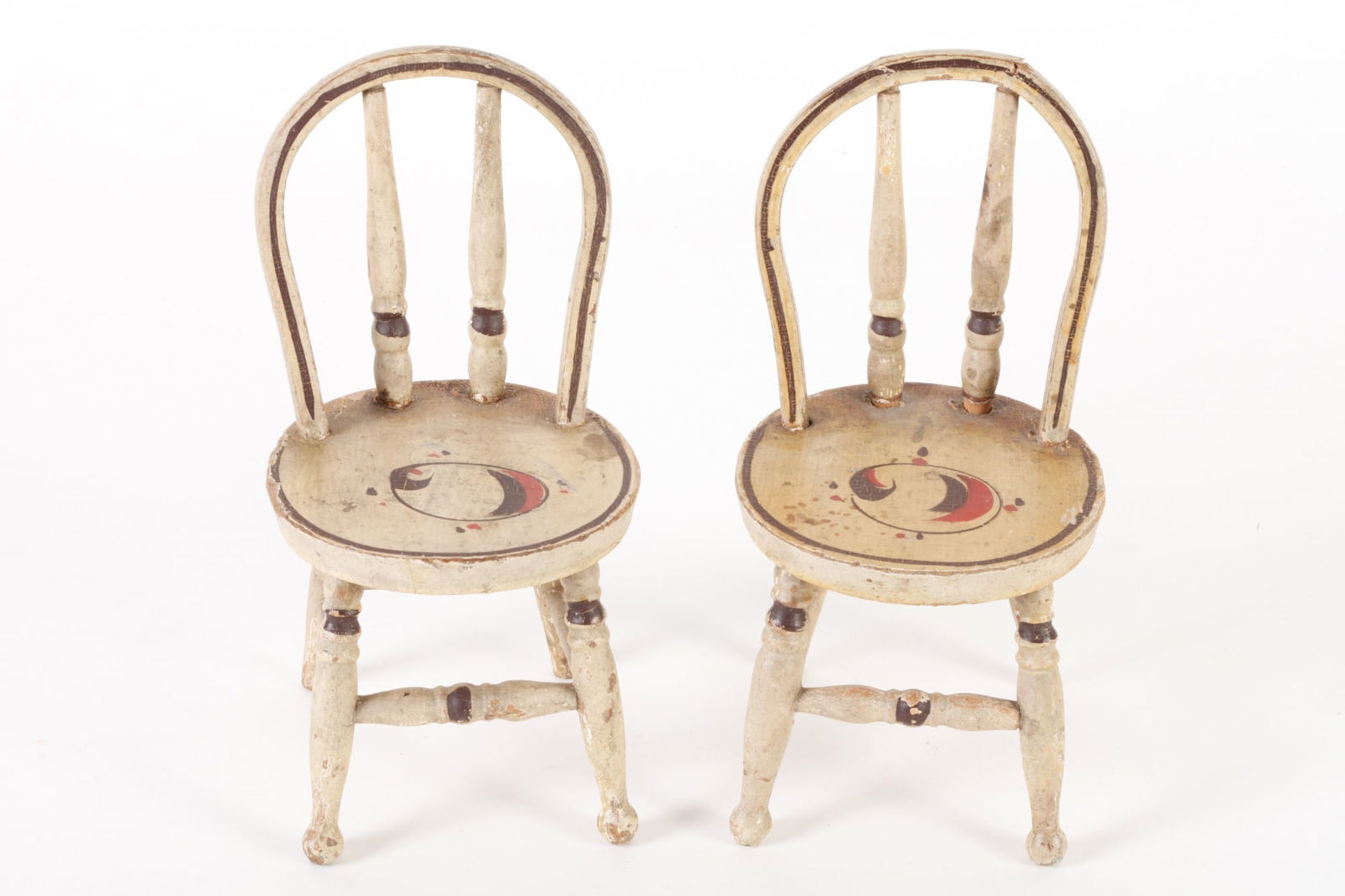 PAIR OF PAINTED DOLL'S CHAIRS (1 of 15)