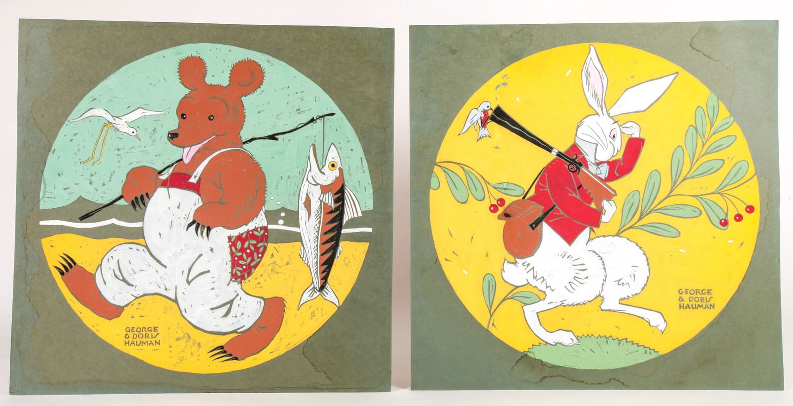 (2)  HAUMAN HAND-PAINTED ILLUSTRATIONS (1 of 11)