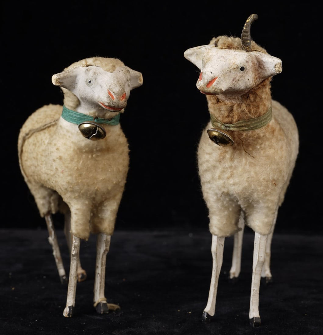 (2) EARLY GERMAN SHEEP FIGURES (1 of 12)