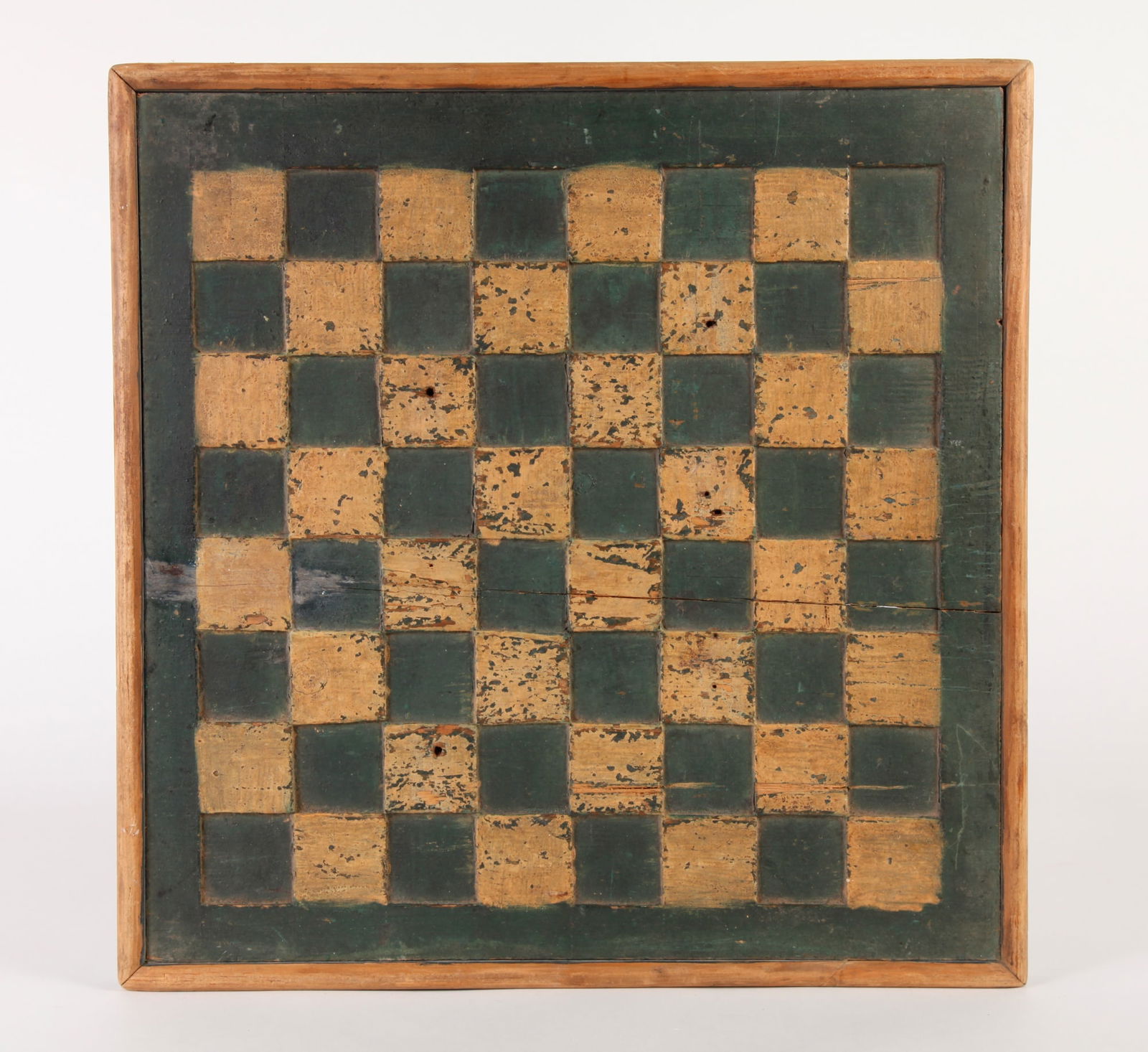 ANTIQUE WOODEN HAND PAINTED CHECKER BOARD (1 of 11)