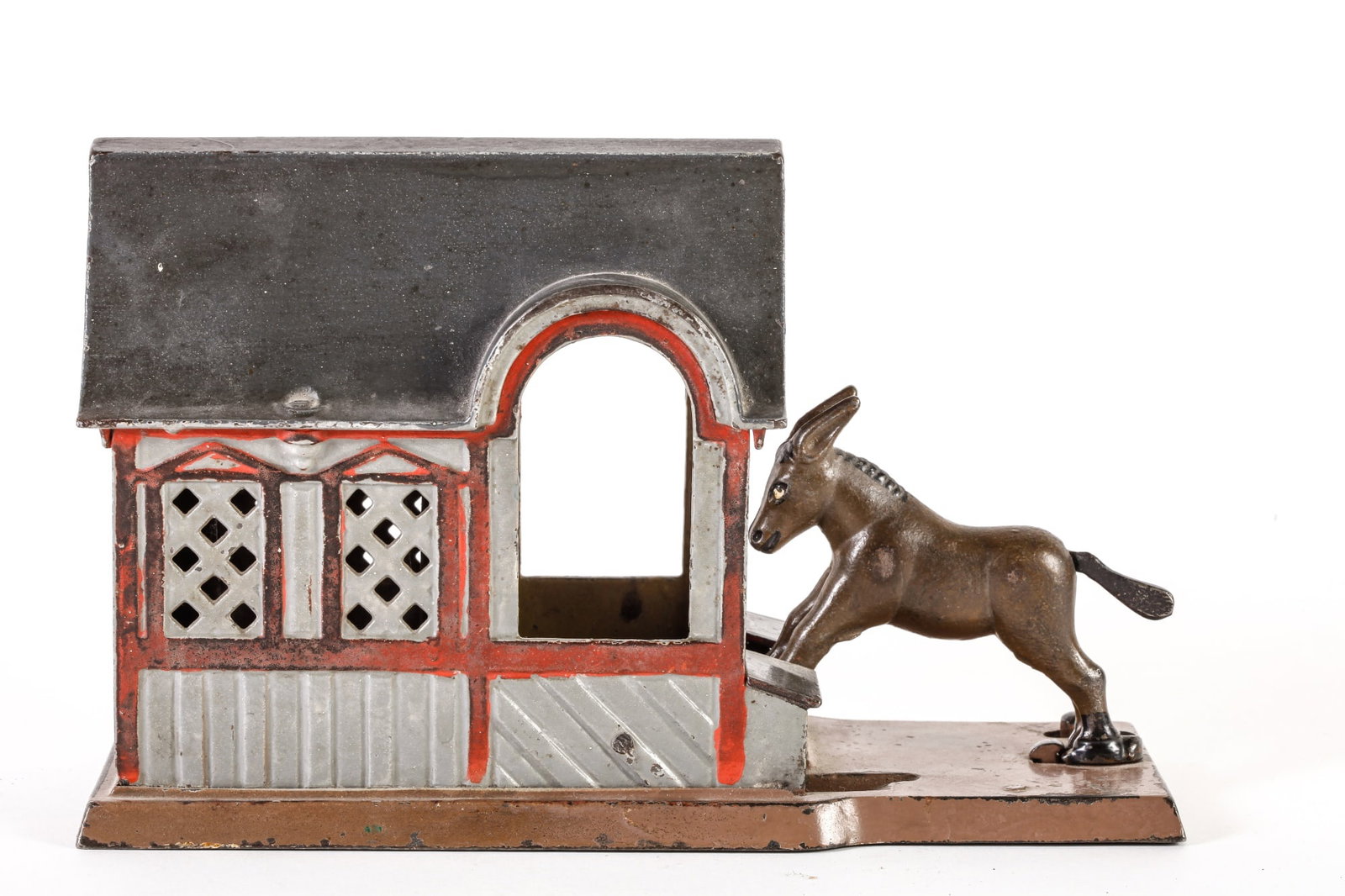 STEVENS MULE IN BARN CAST IRON MECHANICAL BANK (1 of 19)