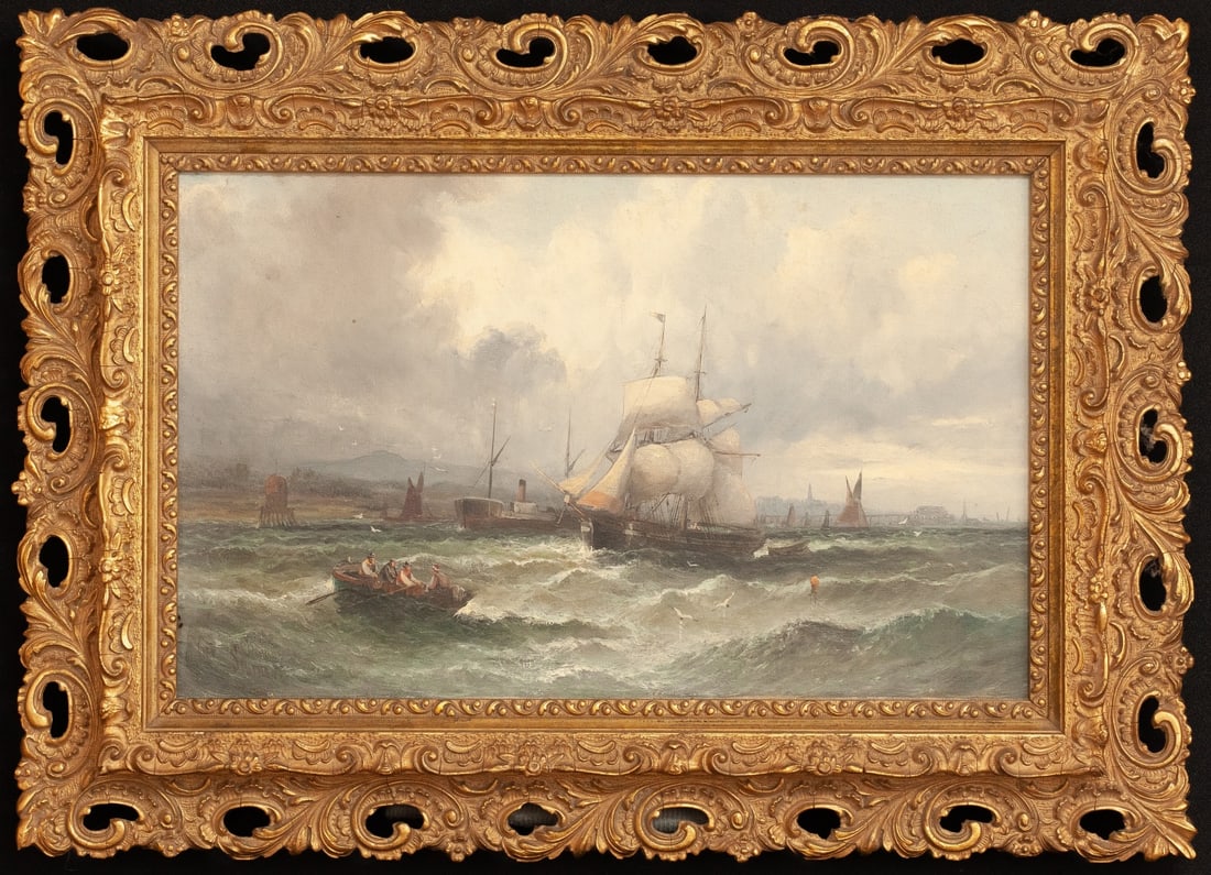 EUROPEAN SCHOOL (19thc) "Harbor with Rough Waters" (1 of 10)