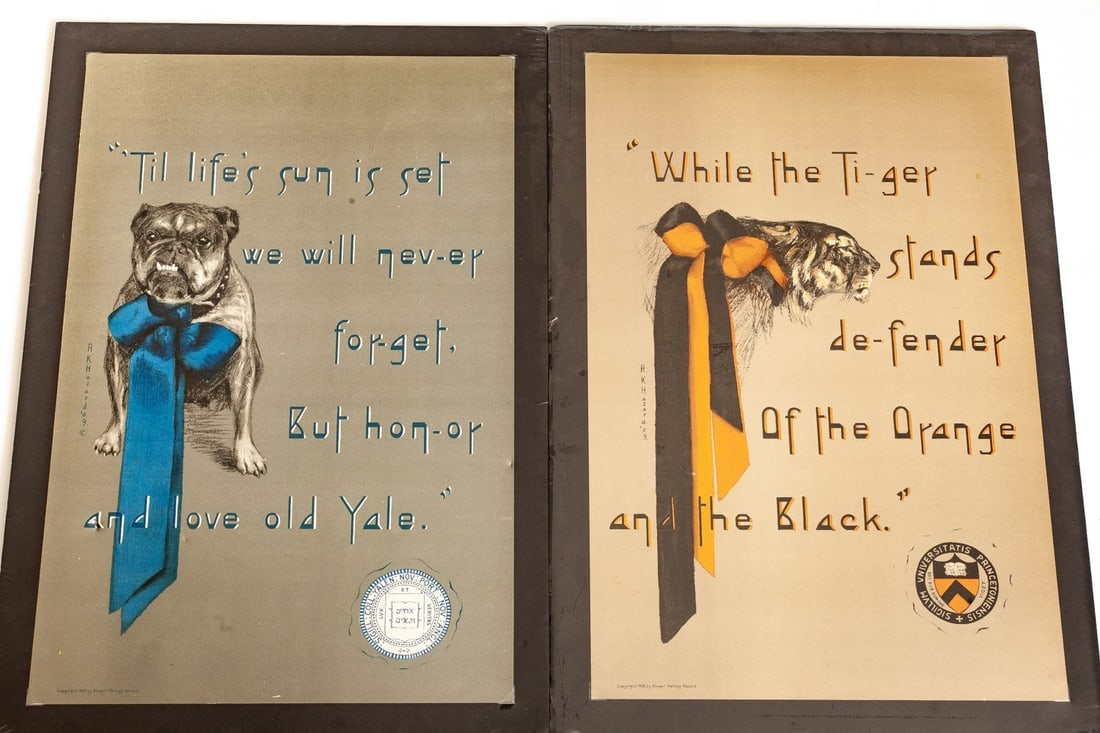 (2) POSTERS with PRINCETON & YALE FIGHT SONGS (1 of 4)