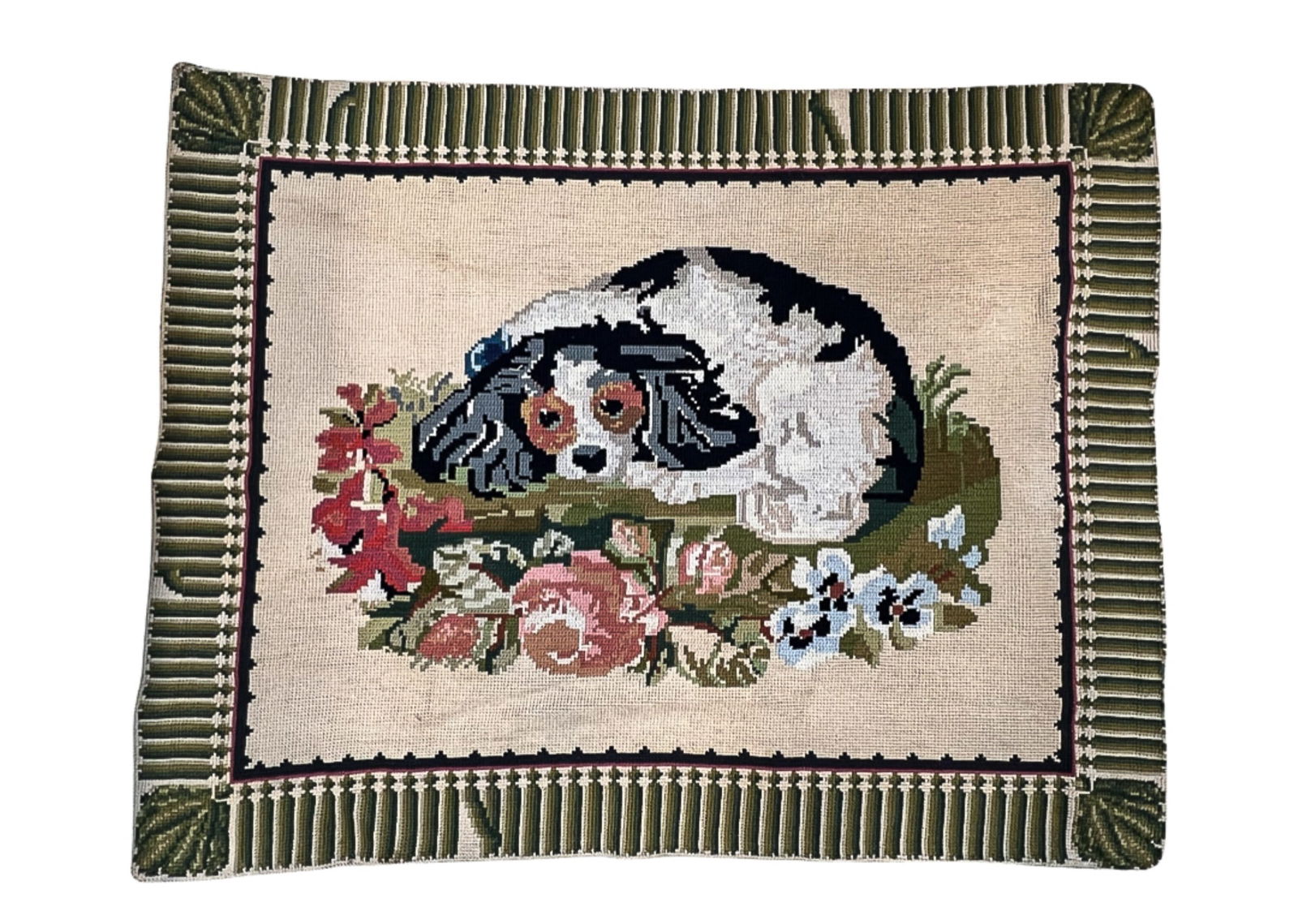 WOVEN AREA RUG with KING CHARLES COCKER SPANIEL (1 of 10)