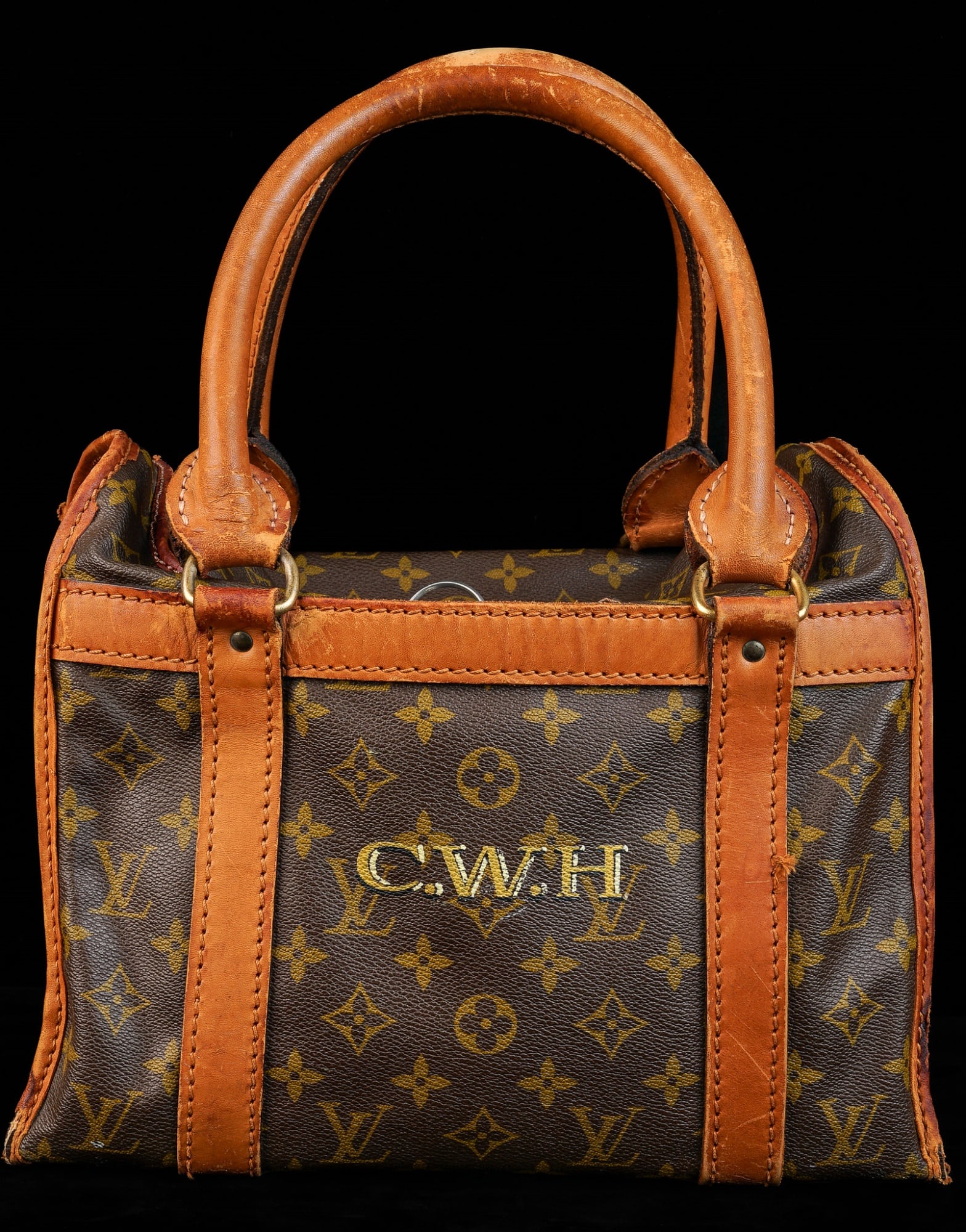 LOUIS VUITTON SAC SHAN: 9 1/2 x 12 x 7 inches (not including handles)