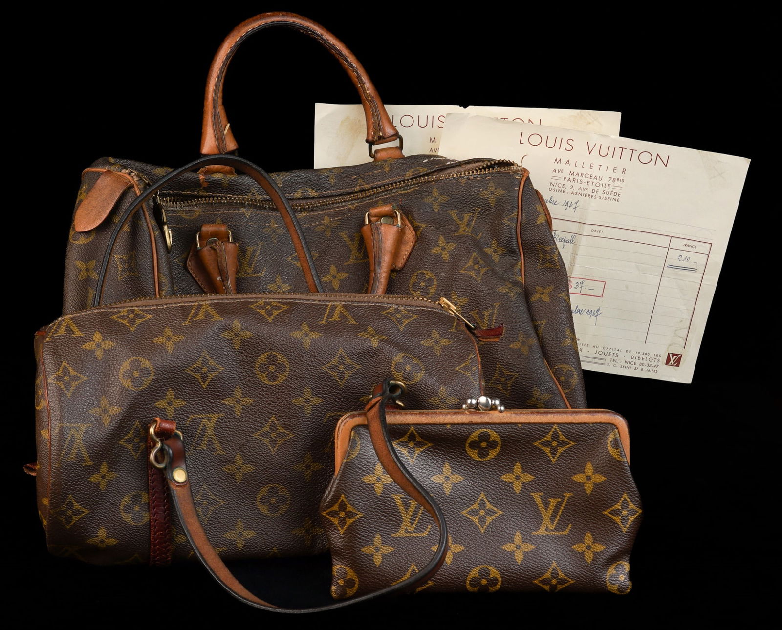 LOUIS VUITTON PURSE and (2) HAND BAGS (1 of 14)