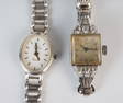 (2) 14k GOLD LADIES WRIST WATCHES by ALKI & GUESS