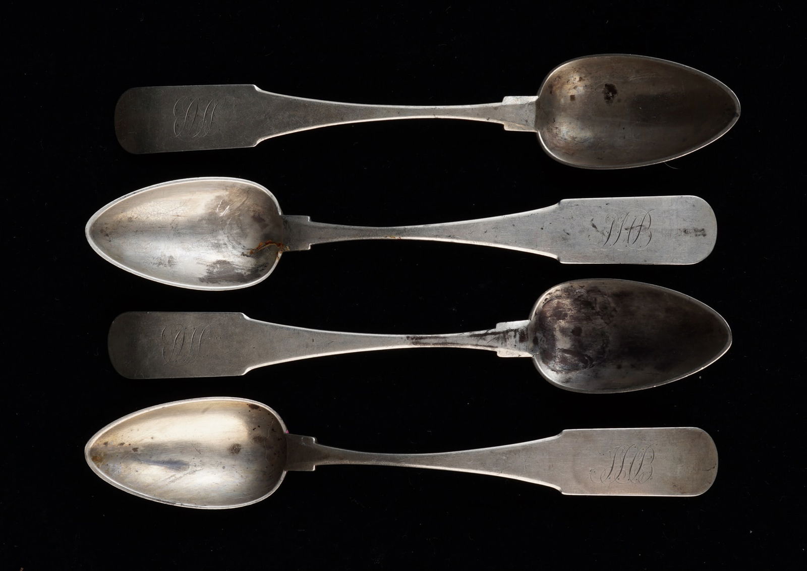 (4) COIN SILVER TEASPOONS / UTICA  N.Y. (1 of 4)