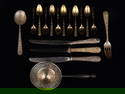 (12) GORHAM STERLING VERMEIL DEMITASSE SPOONS etc