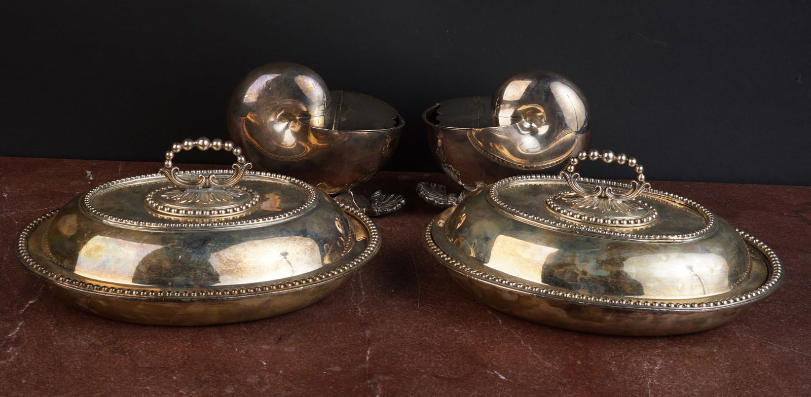 PAIR COVERED SERVING DISHES & (2) SPOON WARMERS (1 of 13)