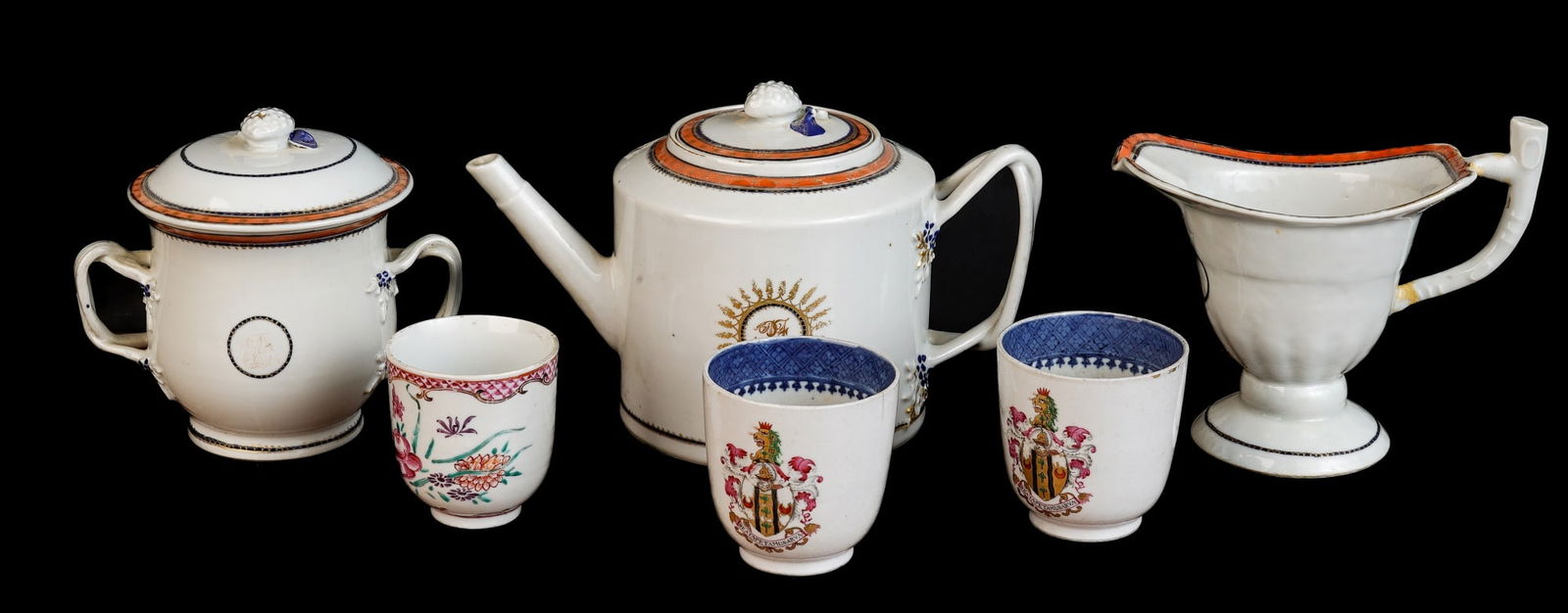 SET of CHINESE EXPORT TEAPOT, SUGAR & CREAMER (1 of 10)
