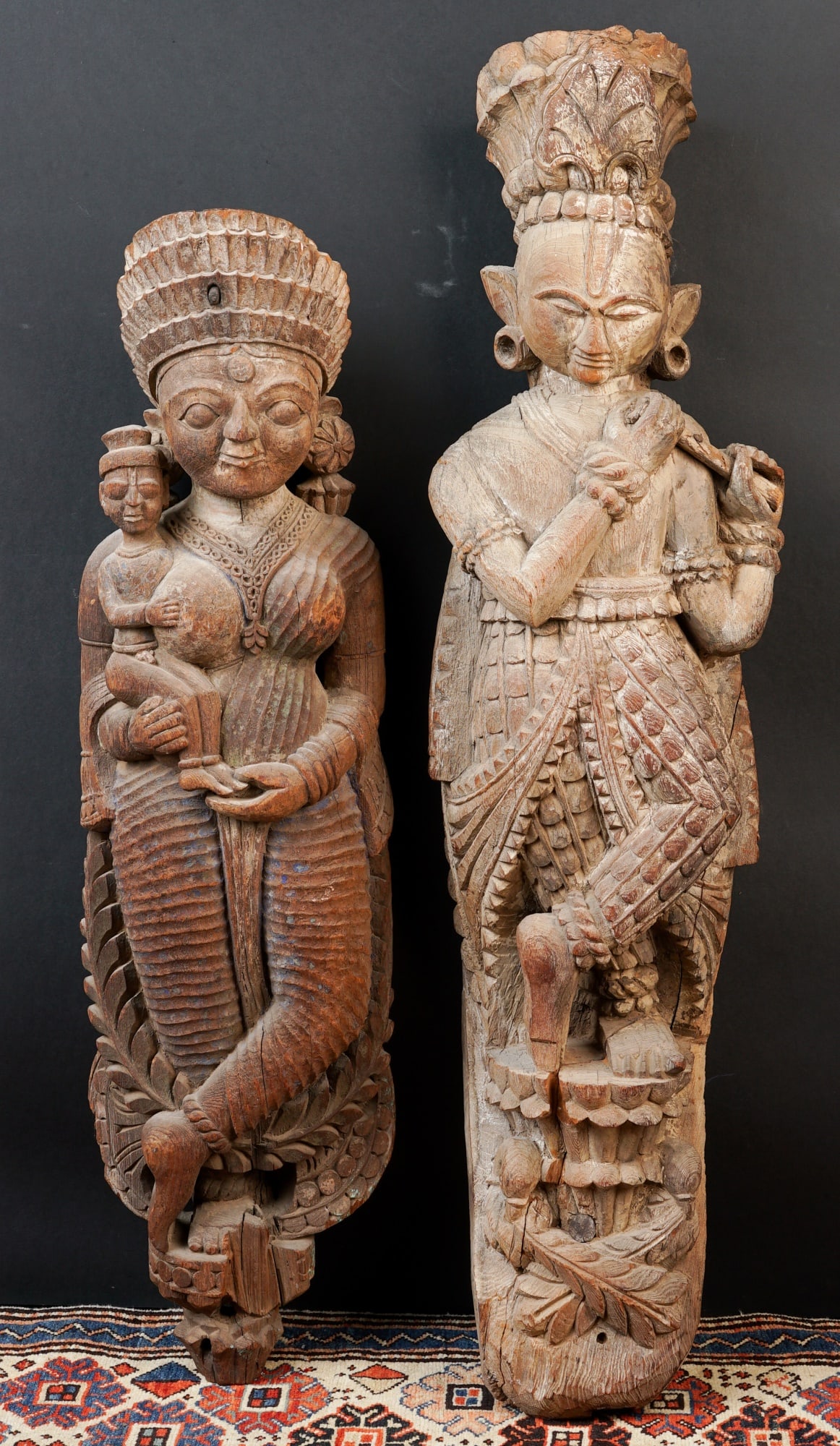 (2) COMPLIMENTARY SOUTHEAST ASIAN WOODEN FIGURINES (1 of 16)