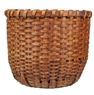 LARGE SPLIT ASH BASKET: 14 x 17 1/2 inches.