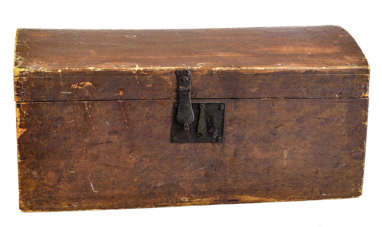 (19th c) PAINTED DOME TOP PINE DOCUMENT BOX (1 of 8)