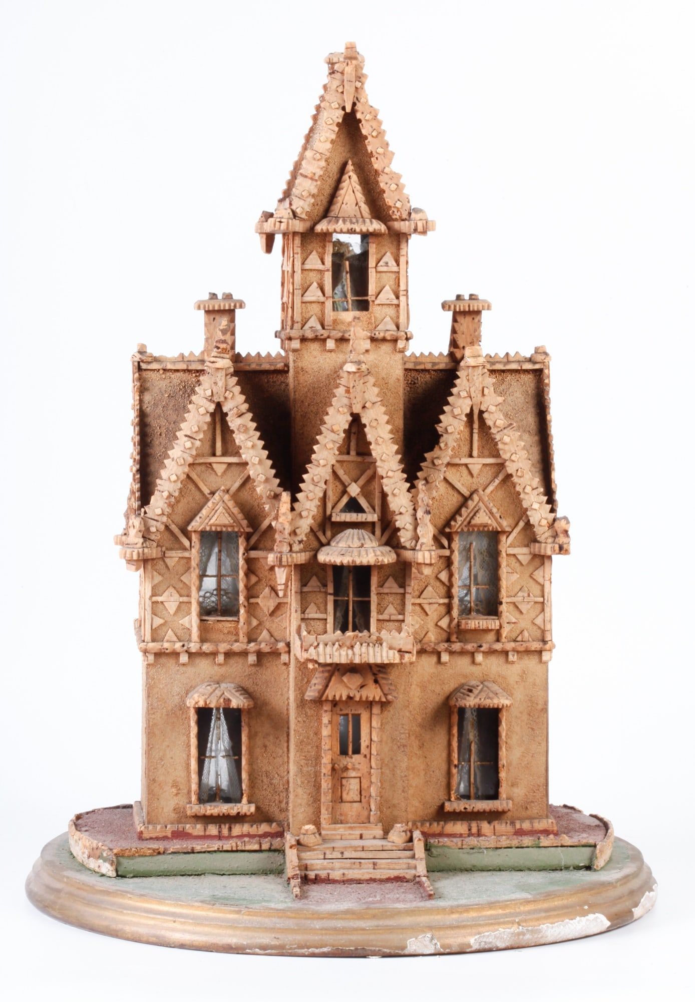 WHIMSICAL VICTORIAN-STYLE CORK HOUSE made of CORK (1 of 12)