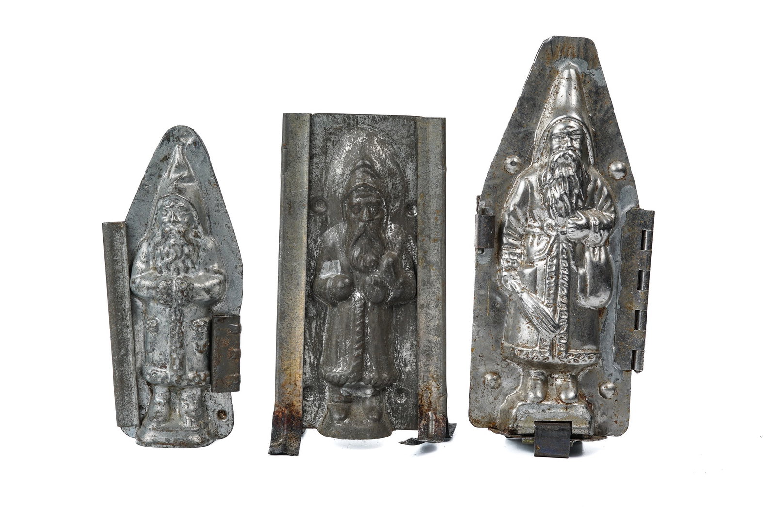 (3) VINTAGE SANTA CHOCOLAT MOLDS: 8 inches (and under)