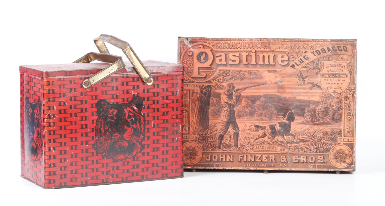 FINZER PASTIME & TIGER RETAILER'S TOBACCO TIN (1 of 8)