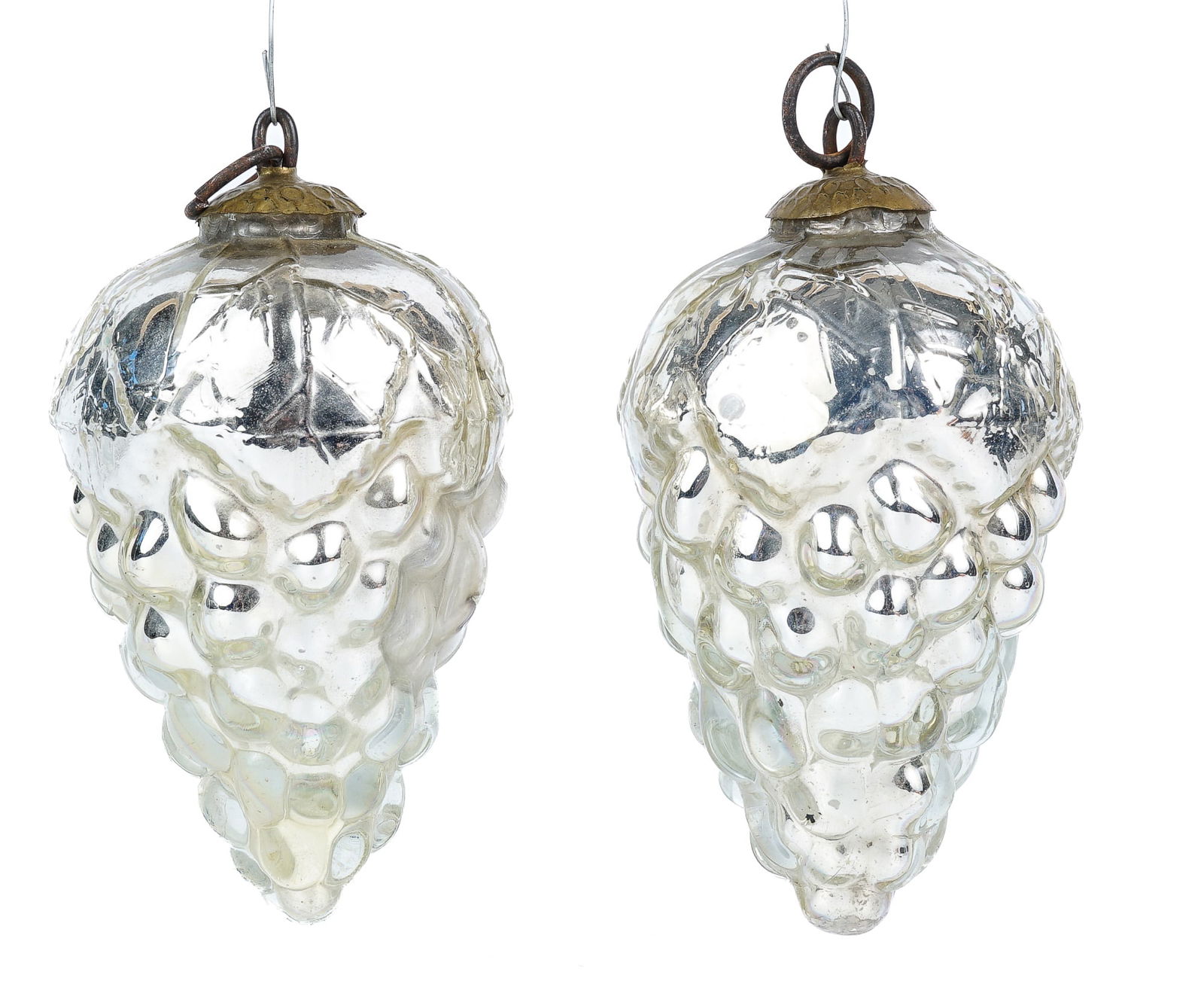 (2) ANTIQUE PINE CONE MERCURY GLASS ORNAMENTS (1 of 5)