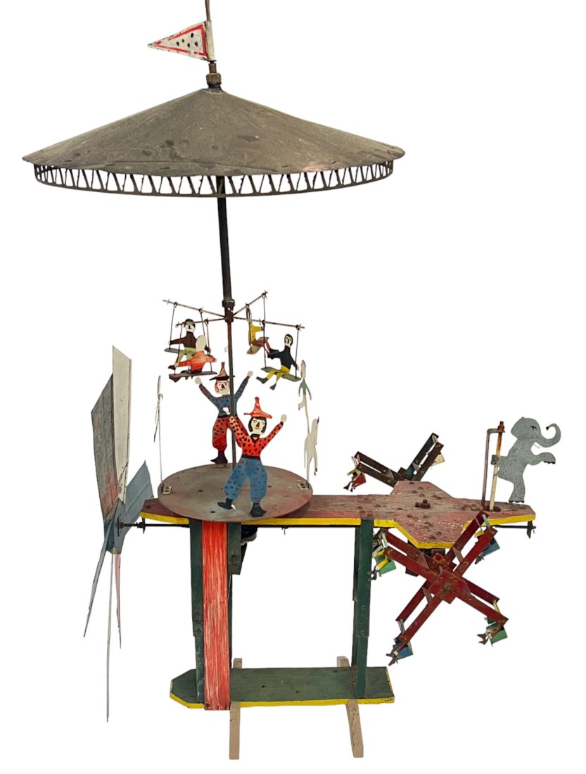LARGE UNUSUAL HAND MADE FOLK ART WHIRLIGIG (1 of 14)