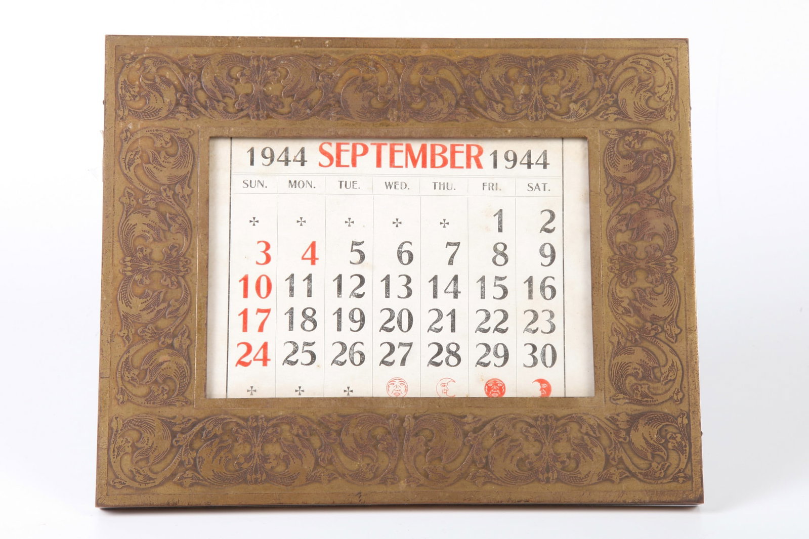 GILT BRONZE EASEL FRAME: #7297B otherwise not marked. 7" x 8 5/8" overall. Fits 4 1/2" x 6 1/4"