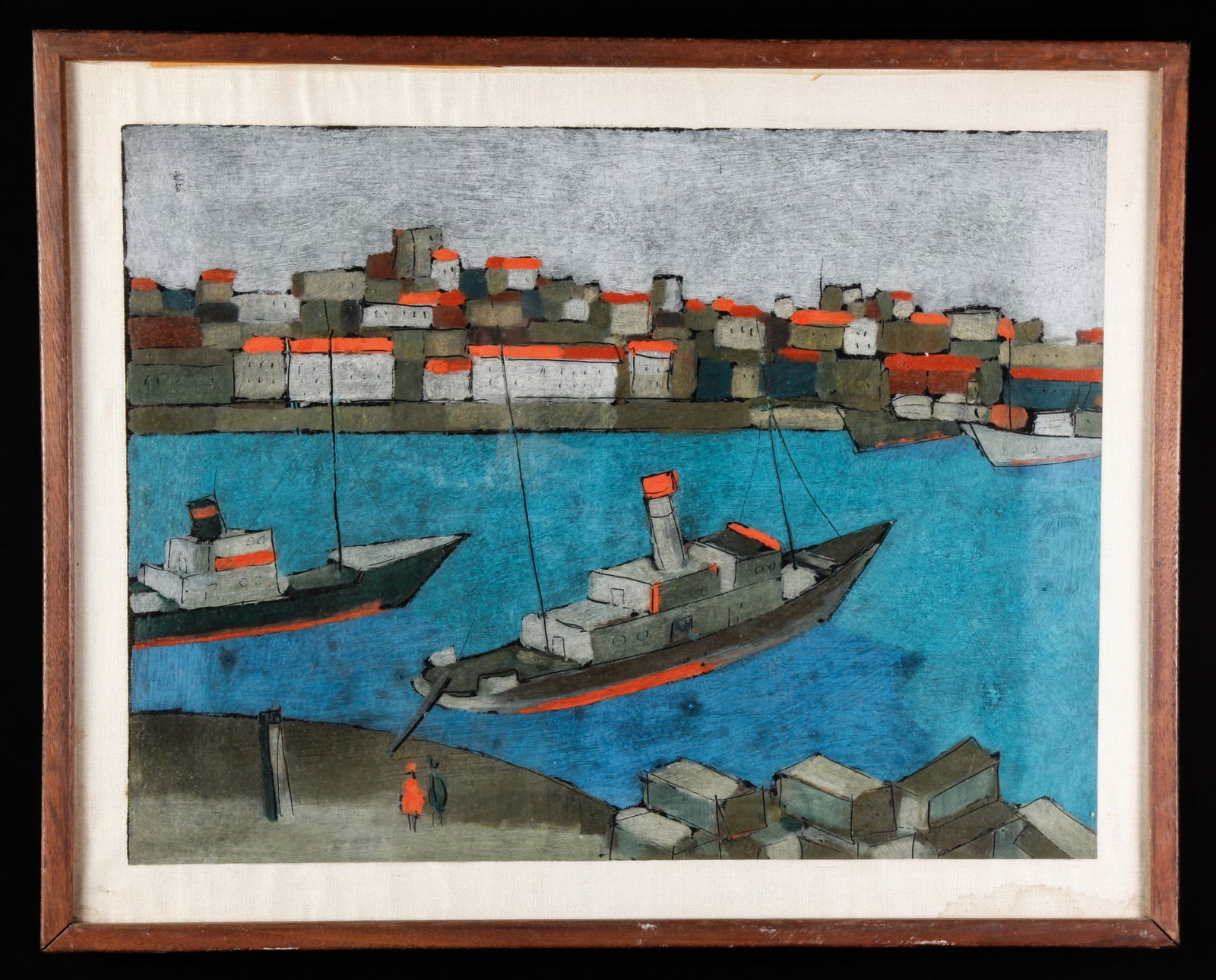 MID CENTURY MODERN REVERSE PAINTING on GLASS (1 of 8)