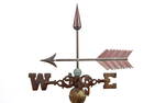 FINIAL on ARROW DIRECTIONAL COPPER WEATHERVANE