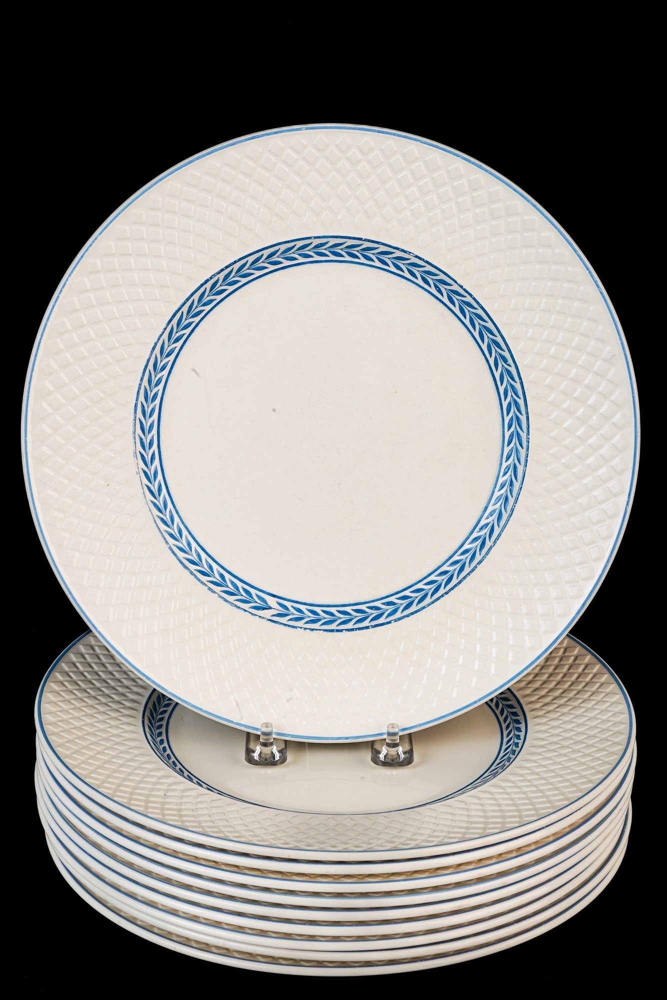 (10) COPELAND SPODE'S MANSARD DINNER PLATES: "Elaine" 10 3/4 inches. Provenance: Knox Mansion / Orchard House 800 Delaware Ave Buffalo, NY by direct descent. The Knox family of Buffalo are founders of FW Woolworth.