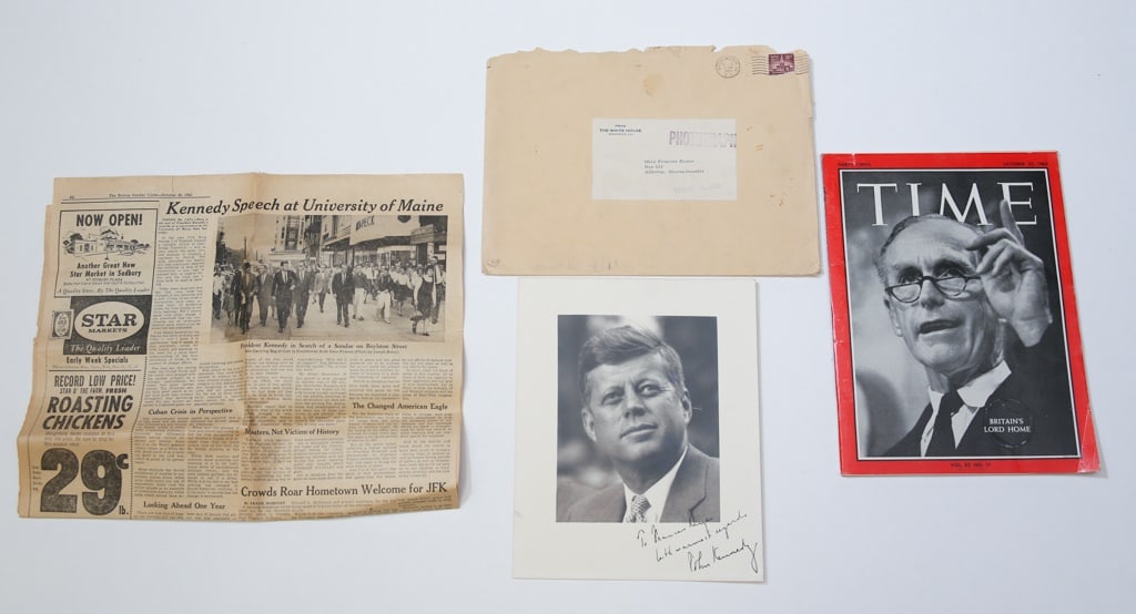 1963 SECRETARIAL SIGNED PHOTO of J.F.K. etc (1 of 5)