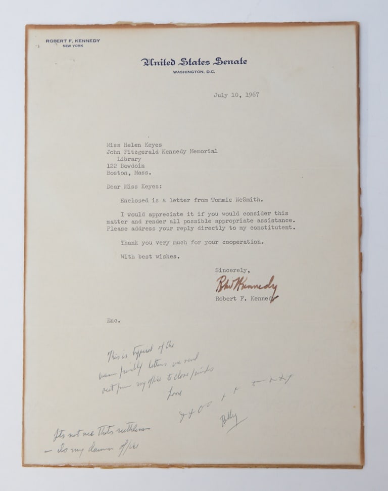 1967 - JULY 10, R.F.K. SIGNED LETTER (1 of 3)