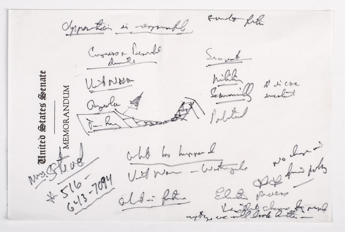 SENATOR EDWARD M KENNEDY'S VIETNAM-WATERGATE MEMO (1 of 3)