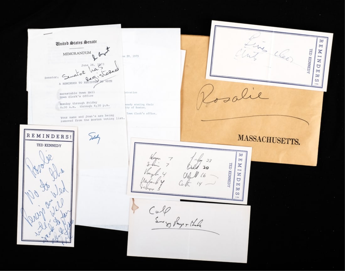 1973 SENATOR EDWARD M KENNEDY MEMORANDUMS & LETTER (1 of 8)