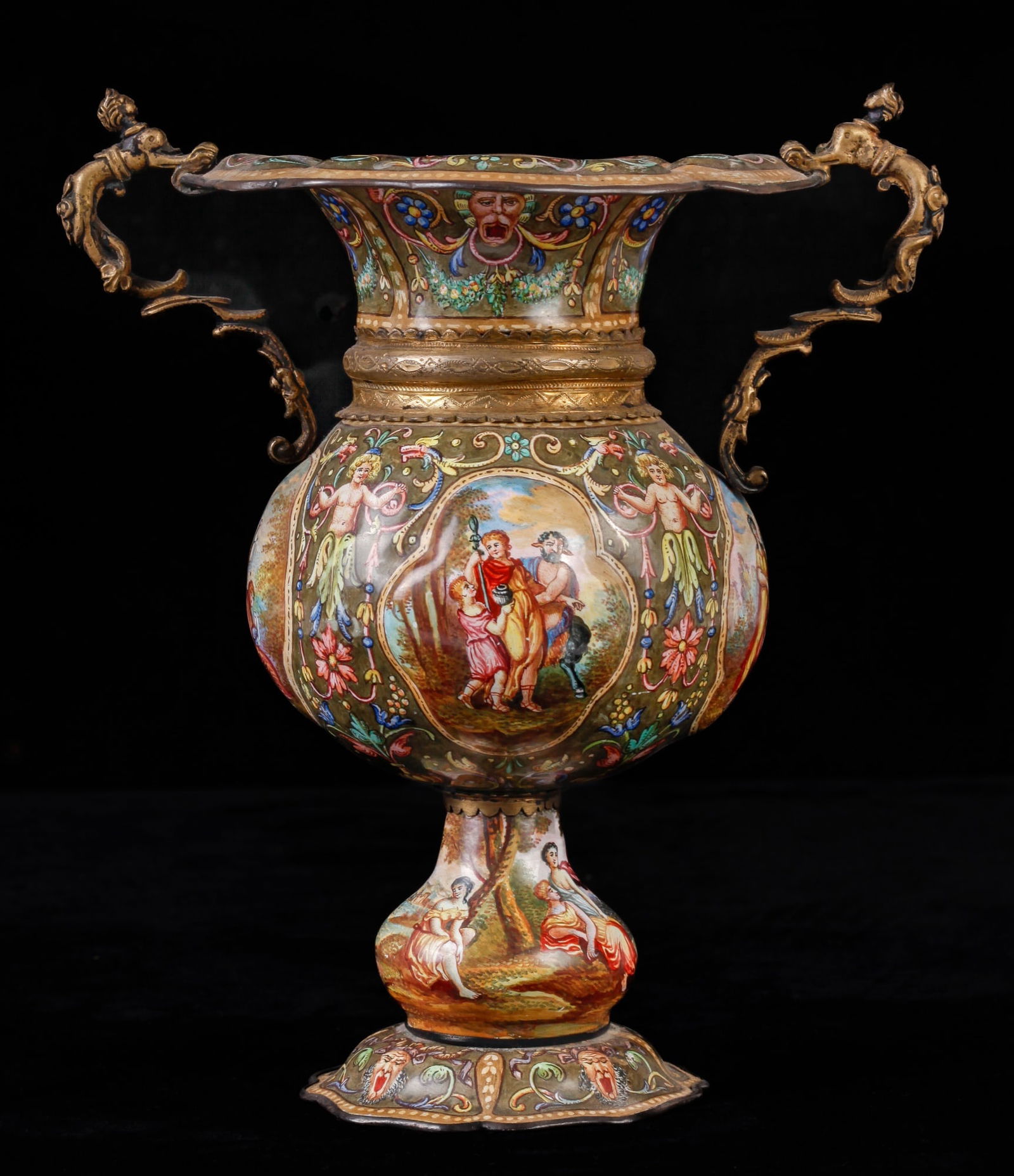 AUSTRIAN VIENNESE ENAMEL VASE (1 of 10)